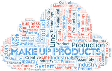Obraz premium Make Up Products word cloud create with text only.