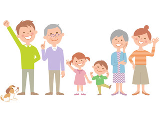 六人家族 嬉しい 横並び