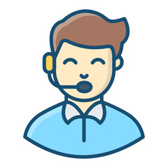 
A man with microphone depicting referee concept 
