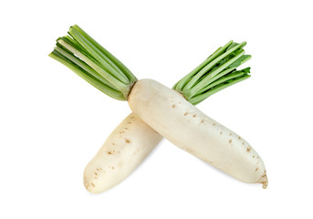 Radish isolated on white background ,include clipping path