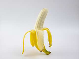 A banana on a white background