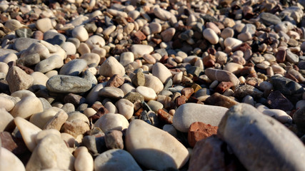 Colorful stones on the beach of Montenegro