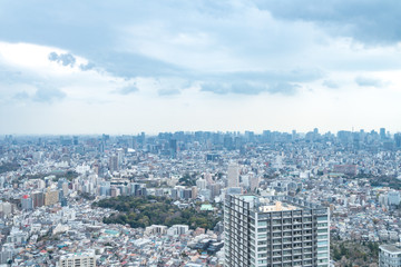 Fototapeta na wymiar Tokyo, Japan - Mar 28, 2019:Asia business concept for real estate and corporate construction - panoramic modern city skyline aerial view of Ikebukuro in tokyo, Japan