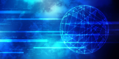 2d illustration Abstract futuristic electronic circuit technology background