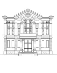 A digital line illustration of the former Sion Chapel, Lindley, West Yorkshire