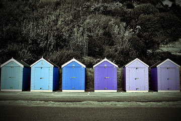 Fototapeta na wymiar Bournemouth Beach Huts Dorset England