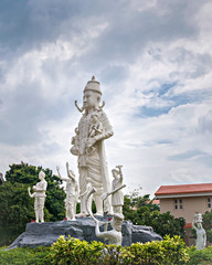 A huge statue of Lord Viththla in Anandsagar Bhakt Niwas Sankul in Shegaon.