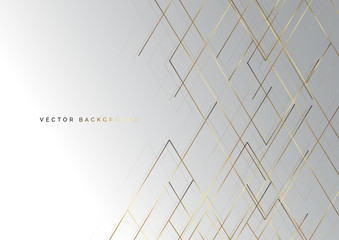 Abstract striped lines gold color on grey background. Luxury style.