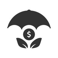 Secure investment icon on white background.