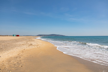 Fototapeta na wymiar Waves at the Beach in France Seté