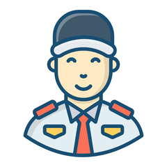 
Security man icon in flat design, watchman
