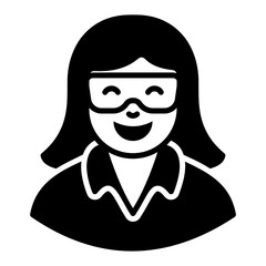 solid vector design of young female scientist