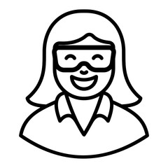line vector design of young female scientist