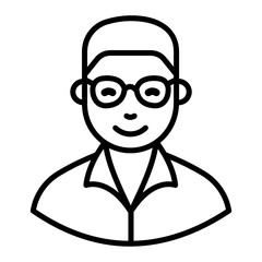 
line icon design of a teacher, professor vector style 
