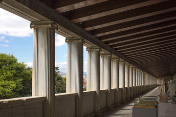 Fisrt floor of the Stoa of Attalos in Athens Agora, Greece