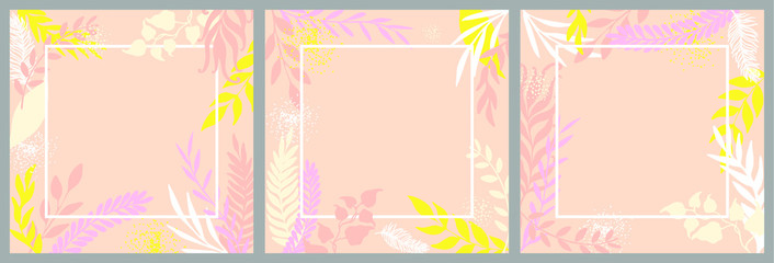 Set of vector illustration of a floral background