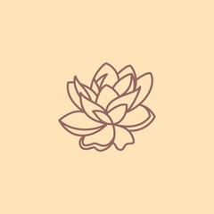 Flower nature line logo icon vector template. Premium design flower logo.