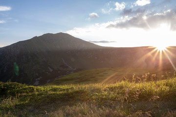 sunrise in the mountains