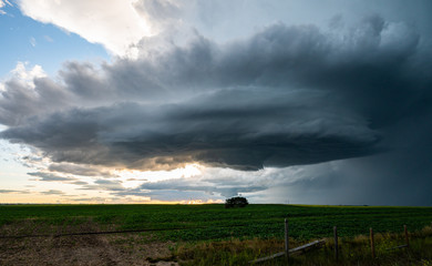 Summer thunderstorm in the prairies