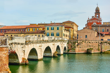 View of Rimini with the Bridge of Tiberius
