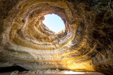 Benagil Sea Cave on Praia de Benagil, Portugal