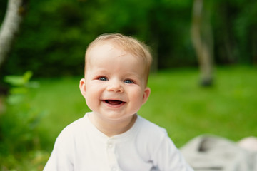 cute adorable little girl laughing, happy childhood concept,