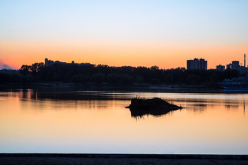 Fototapeta premium Sunset over the Kazanka river
