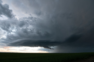 Fototapeta premium Summer thunderstorm in the prairies