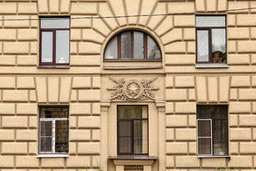 Fototapeta na wymiar Facade of vintage neo-classical building