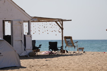 camping in the beach