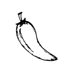 Hand drawn chili icon