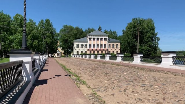 Stunning view of Uglich town at Volga river, Russia. Uglich is a part of Golden Ring
