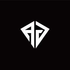 Initial A J letter with kite modern style logo template vector