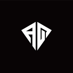 Initial A Q letter with kite modern style logo template vector