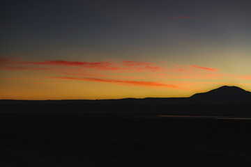 sunset in the Atacama desert.