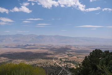 valley view from mountain on cloudy day