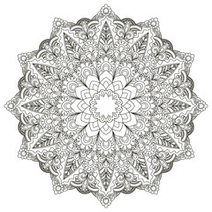 mandala pattern, oriental pattern, vector illustration. national, oriental motives, coloring book page