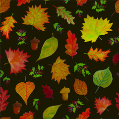 Riches of Autumn seamless pattern brown