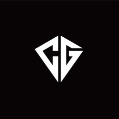 Initial C G letter with kite modern style logo template vector