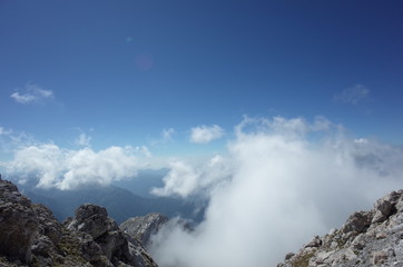 clouds over the mountains