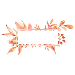 Banner with watercolor autumn leaves.Watercolor hand painted. Isolated on a white background.
