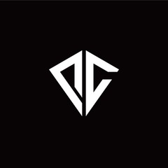 Initial D C letter with kite modern style logo template vector