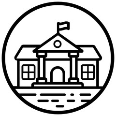 
Educational institute vector, university arcade in editable style 
