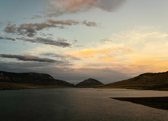 Reservoir fed by Shoshone river near Cody, USA.