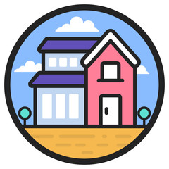 
Vector design of villa, modern architecture in editable style 
