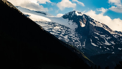 Beautiful alpine view at the famous Hintertuxer Gletscher, Tyrol, Austria