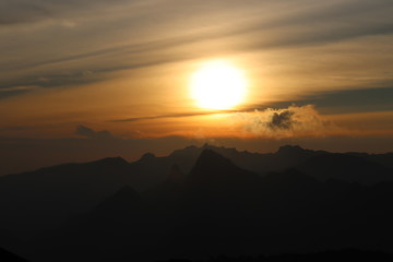 Sunset at Shira Camp looking at Shira Peak