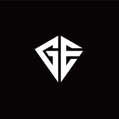 Initial G E letter with kite modern style logo template vector