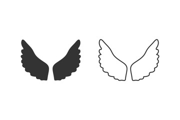 Wing icon set. Vector illustration