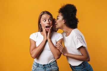 Multiracial girls friends gossiping